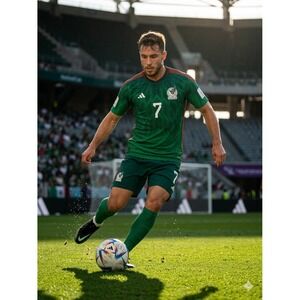 Adidas Mexico 2022 World Cup inspired Home Jersey Mora 7 Green Slim Fit Mens XL